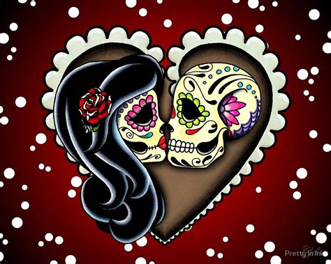 Ashes Day Of The Dead Couple Sugar Skull Lovers By Pretty In Ink