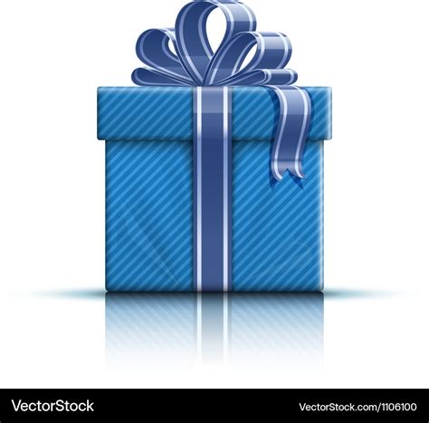 Blue Gift Box With Ribbon And Bow Royalty Free Vector Image