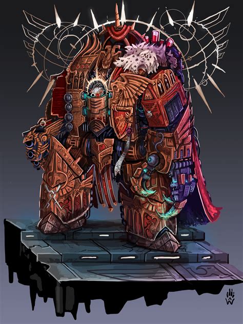 The Emperor Of Mankind Dons His Dreadnought Armor By Wolfdog