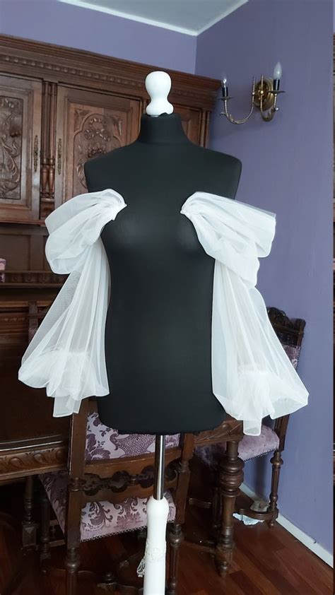 Removable Tulle Wedding Sleeves Puff Wedding Sleeves Etsy