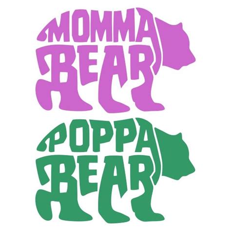 Momma Bear Poppa Baby Cuttable Designs Apex Embroidery Designs