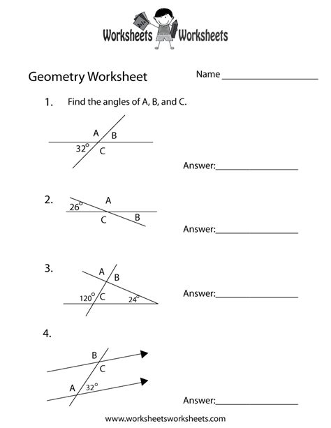 Geometric Angles Worksheet