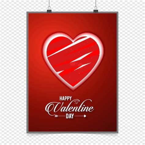 Premium Vector Happy Valentine Day Heart Poster Template