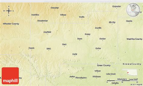 Physical 3d Map Of Beckham County