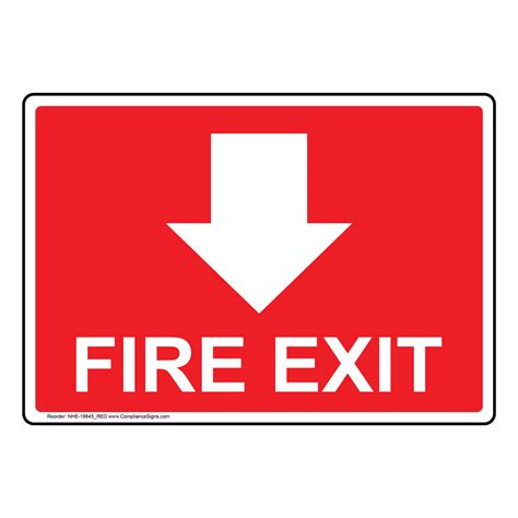 Enter Exit Fire Exit Sign Fire Exit With Down Arrow
