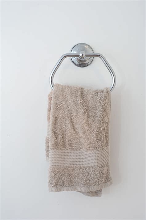 Free Stock Photo 6923 Beige hand towel hanging in a ...