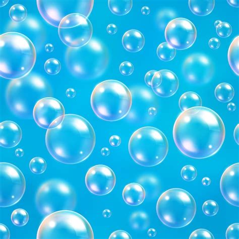 Free Vector Bubbles Seamless Pattern On Blue