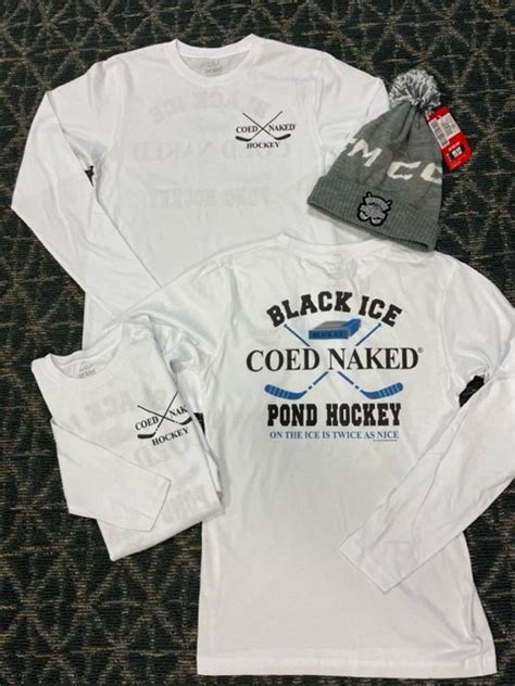 Coed Naked Tee Shirt Black Ice Pond Hockey