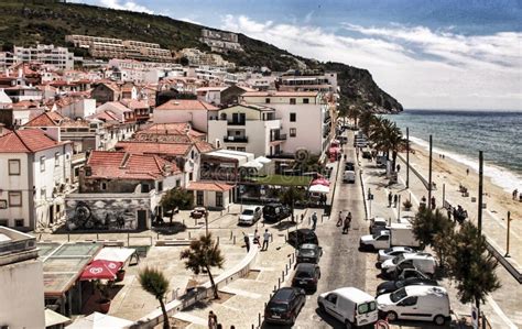Views Of The Sesimbra Beach Editorial Stock Image Image Of Fort
