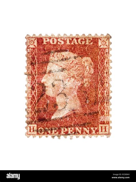 Queen Stamp Red British One Penny Cut Out Stock Images And Pictures Alamy