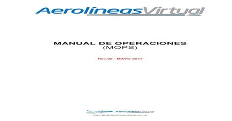 Manual De Operaciones Mops Aerolíneas · Manual De Operaciones 2