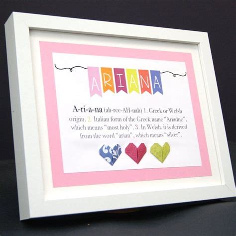 Personalized Baby Frame With Name Origin And Meaning Custom Etsy