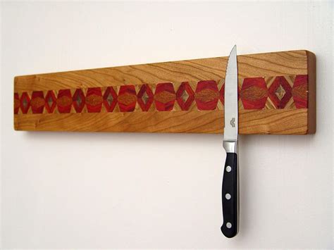 Magnetic Knife Rack Wooden Knife Organizer Wall Mounted Etsy