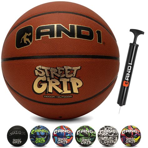 And1 Street Grip Premium Composite Basketball And Pump Orange 295