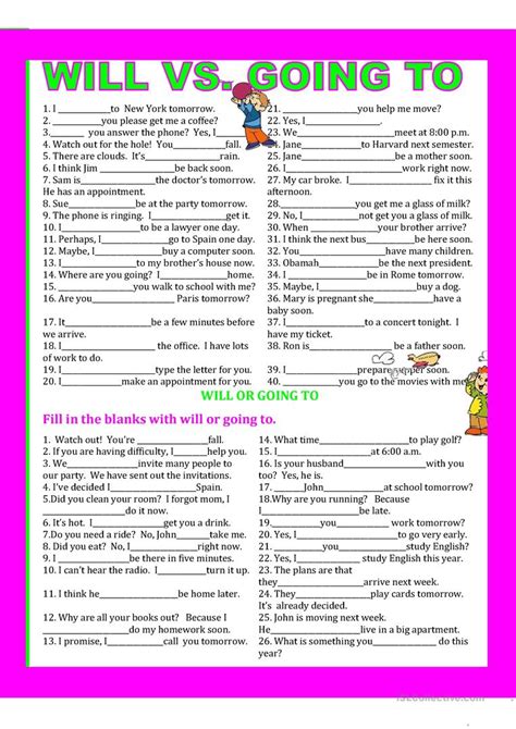 The conservatives are going to win the election. GOING TO VS WILL worksheet - Free ESL printable worksheets ...