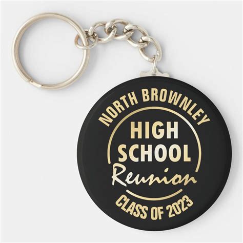 Gold And Black Class Reunion Keychain Class Reunion Invitations Save