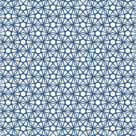 Seamless Islamic Blue Traingle Pattern In Classic Style Repeating