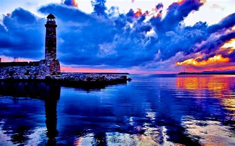 Lighthouse Sunset Beautiful Amazing World Pinterest