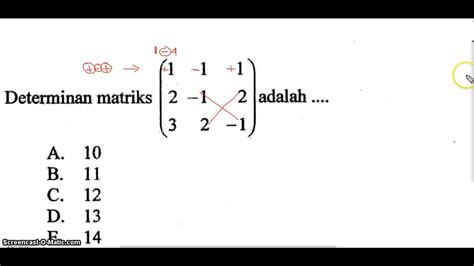Soal Determinan Matriks X Youtube
