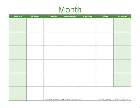 Free Printable Blank Calendars And Templates Blank Calendar Template
