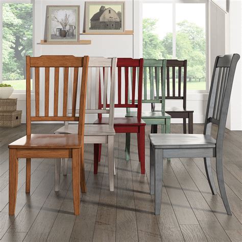 Shop Eleanor Slat Back Wood Dining Chair Set Of 2 By Inspire Q
