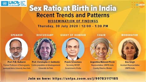 Sex Ratio At Birth In India Recent Trends And Patterns Report Launch Youtube