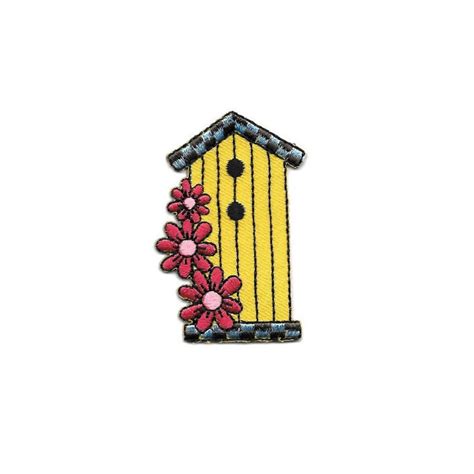 Birdhouse Yellow Birdhouse Wflowers Iron On Applique Patch Etsy