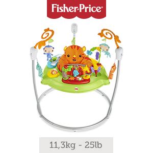 There is lots of coloured toys for baby to look at and play with. Fisher-Price CHM91 Roaring Rainforest Jumperoo, New-Born ...