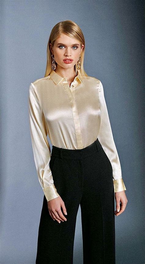Pias Satin World In 2021 Satin Long Sleeve Professional Outfits