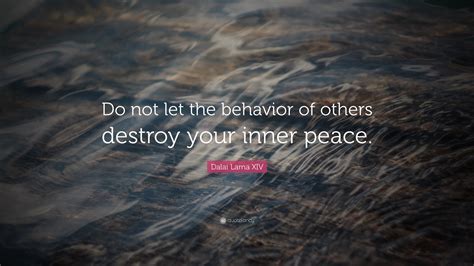 Dalai Lama Xiv Quote “do Not Let The Behavior Of Others Destroy Your