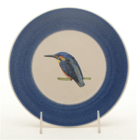 Marcel Guillot Stoneware Bird Luncheon Plates Ebth