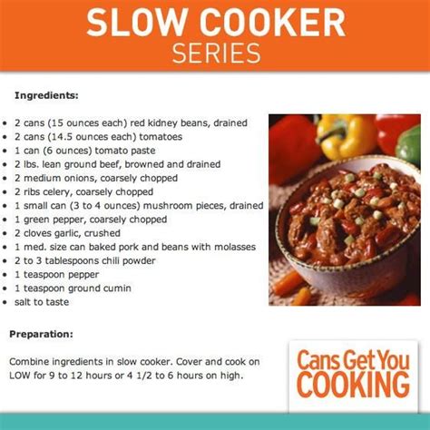Just mix a pound of hamburger meat, a cup of sugar, a cup of ketchup and a can of bush's beans.. Slow Cooker Chili With Ground Beef and Beans | Recipe ...