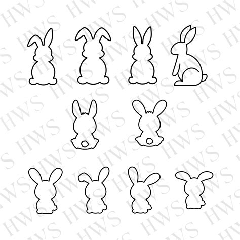 Easter Bunny Shape Svg Bundle Bunny Ears Svg Easter Bunny Etsy
