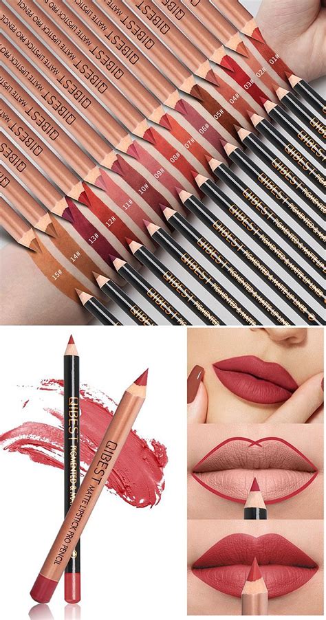 15 Colors Matte Lipstick Pen Lip Liner Set Waterproof Lip Pencil Long