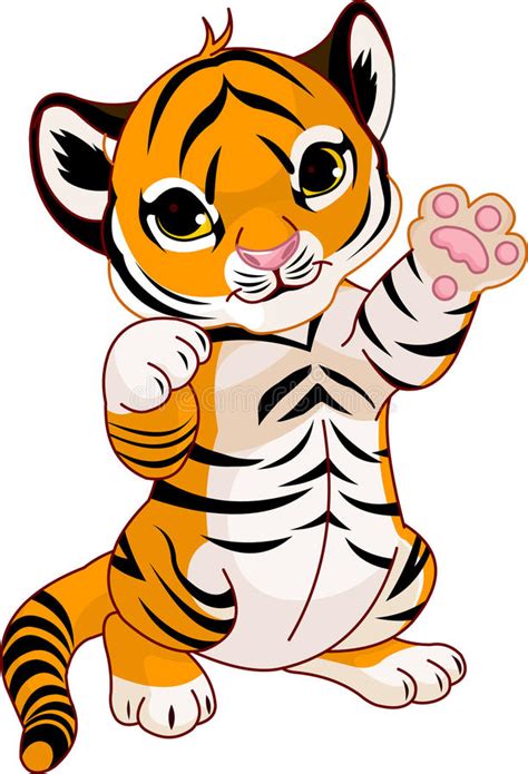 Cute Playful Tiger Cub Stock Vector Illustration Of Fortune 16548113