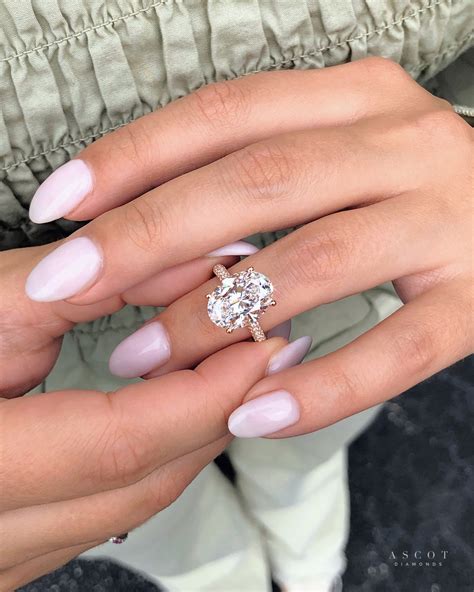 Carat Oval Cut Pave Engagement Ring Ascot Diamonds