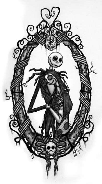 Jack And Sally Tattoo Outline