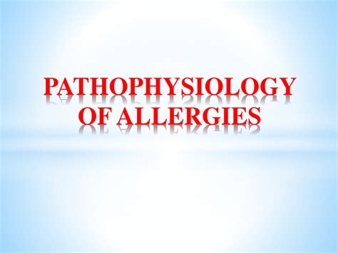 Solution Pathophysiology Of Allergies Studypool