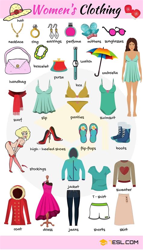Clothes Vocabulary Names Of Clothes In English With Pictures 7 E S L