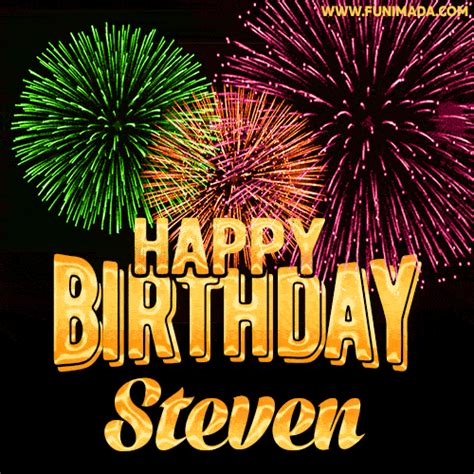 Wishing You A Happy Birthday Steven Best Fireworks  Animated