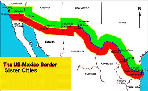 Us Mexico Border Sister Cities Download Scientific Diagram