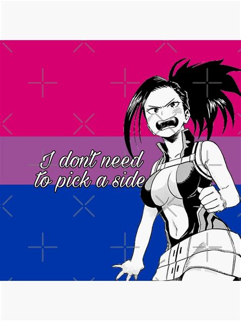 My Hero Academia Momo Yaoyorozu Bisexual Pride Flag Sticker For Sale