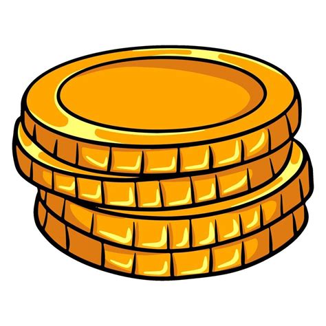 Coins Illustration A Handful Of Gold Coins Cartoon Style 2297889