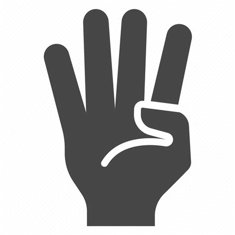 Fingers Four Gesture Hand Number Sign Icon Download On Iconfinder