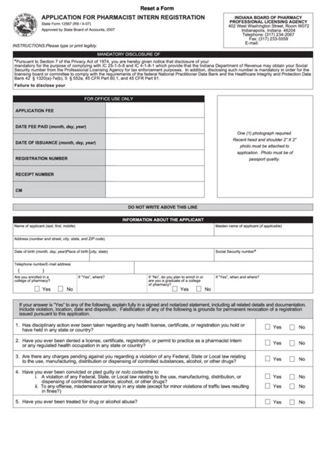 fillable form  application  pharmacist intern registration