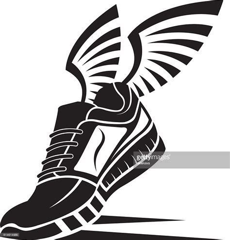 Track And Field Shoe With Wings Clip Art