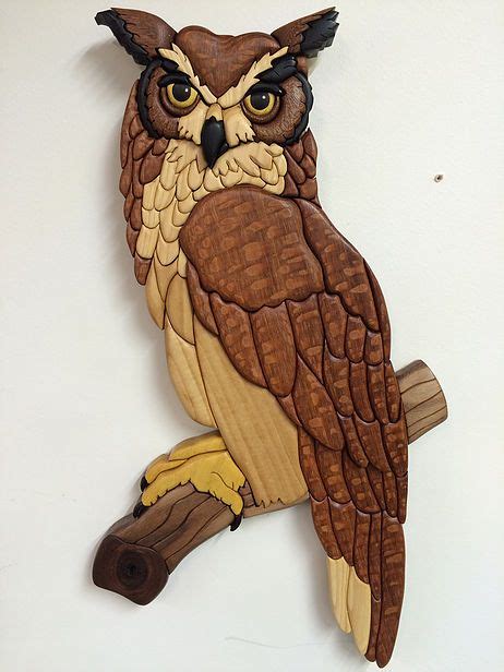 Intarsia Great Horned Owl Intarsia Wood Patterns Wood Carving Patterns