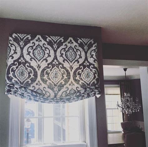 Our faux roman shade valance may be just what you are looking for. white cottage stationary relaxed roman shade in slate and ...