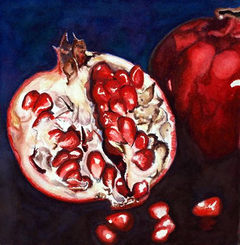 Pomegranate Study Number Two Painting By Mary C Farrenkopf Fine Art