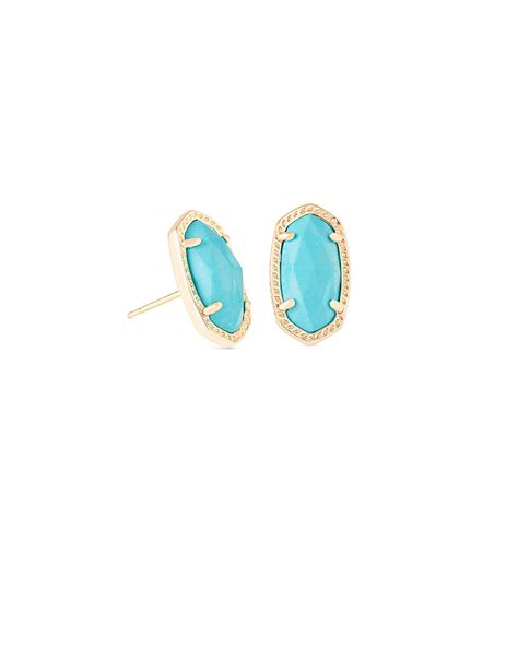 Ellie Stud Gold Earrings In Turquoise Kendra Scott Jewelry